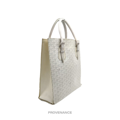 🔴 Goyard Comores Tote Bag - White Goyardine
