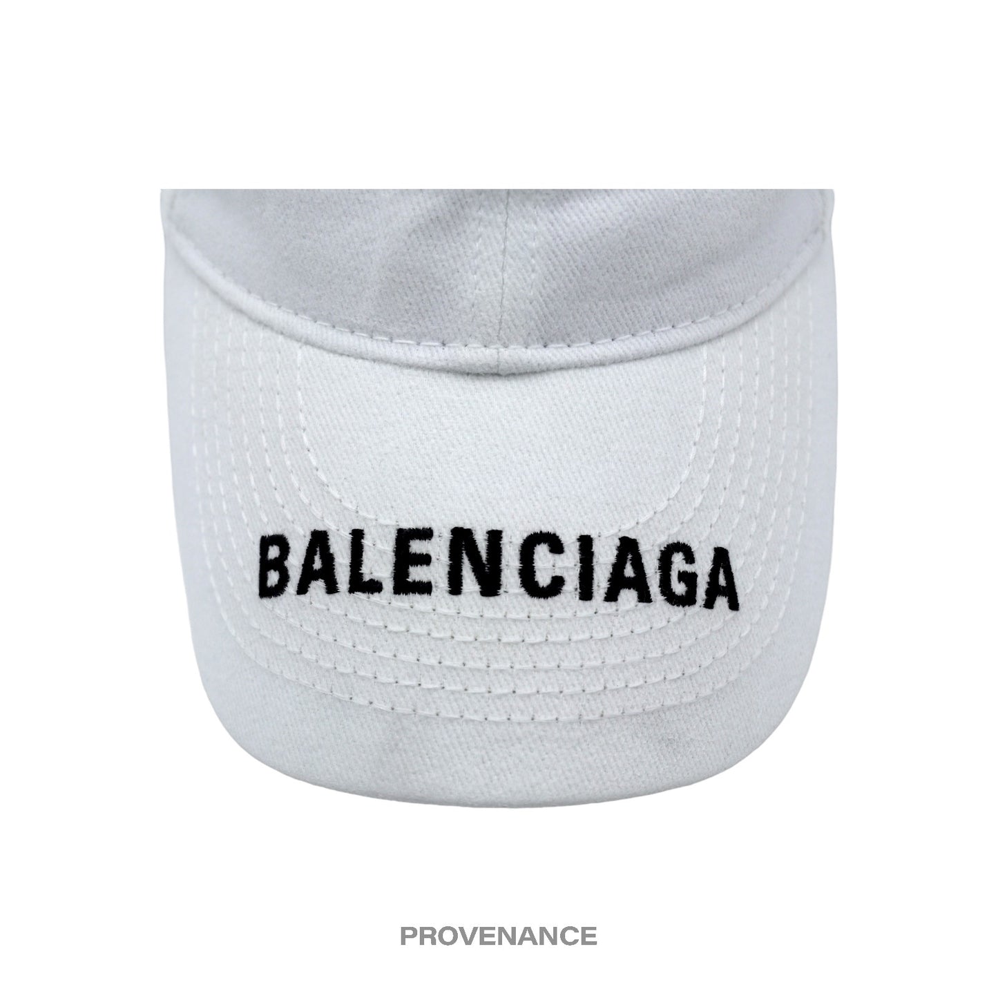 🔴 Balenciaga Embroidered Logo Cap - White