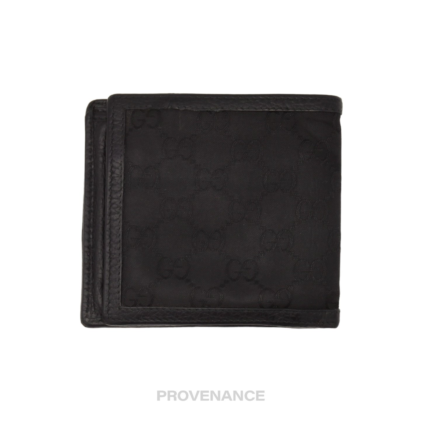 🔴 Gucci Bifold Wallet - Black GG Canvas with Web Detail