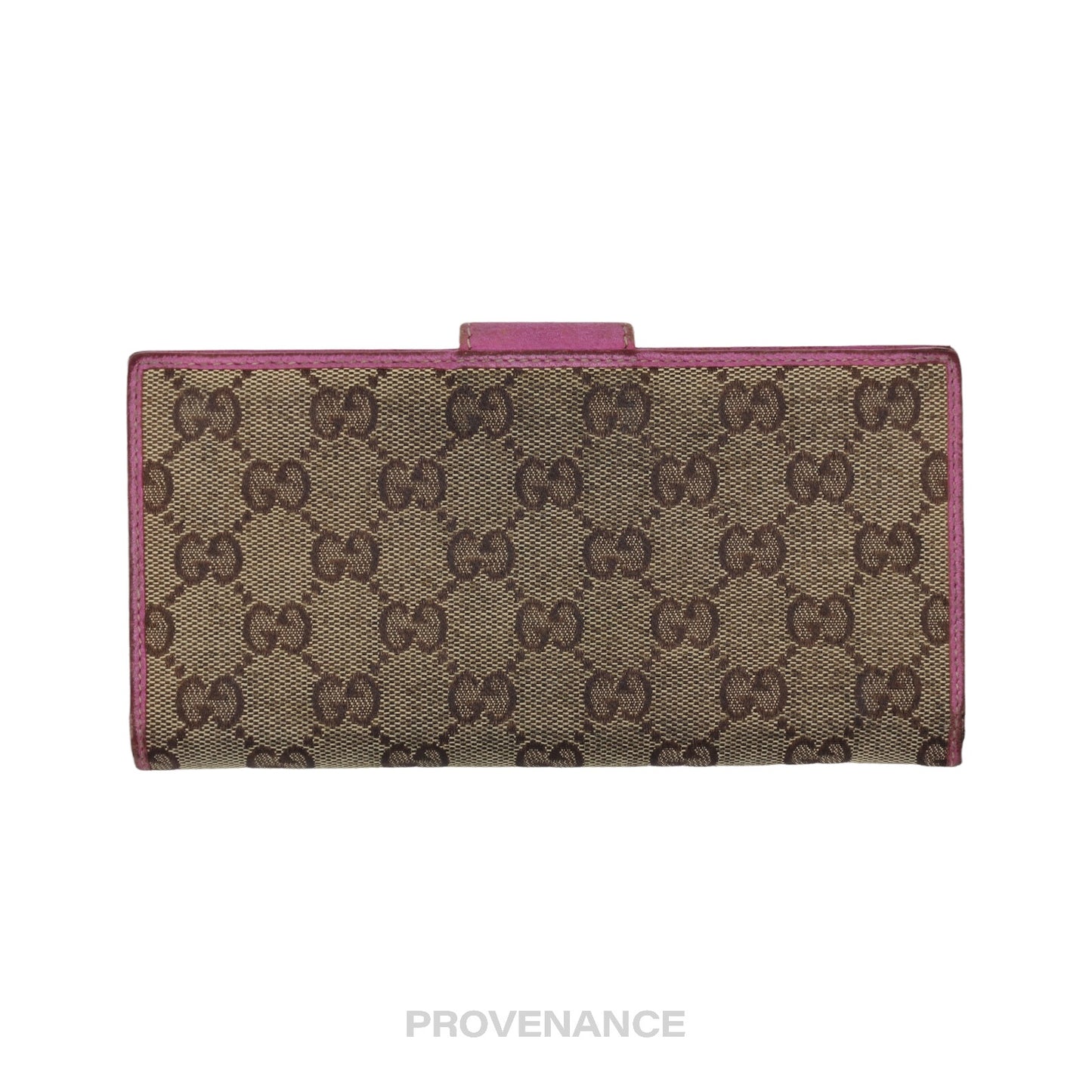 🔴 Gucci GG Canvas Long Wallet - Fuchsia