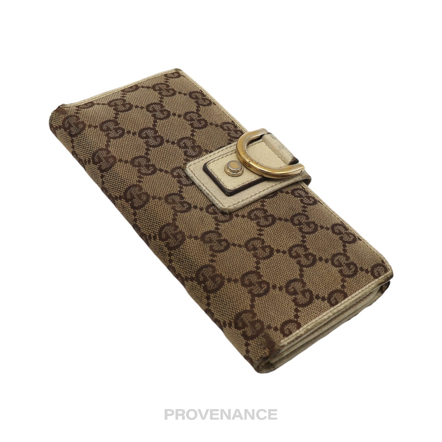 🔴 Gucci GG Canvas Long Wallet - Ivory