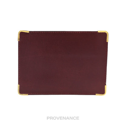 🔴 Rolex Card Holder Wallet - Burgundy Calfskin Leather