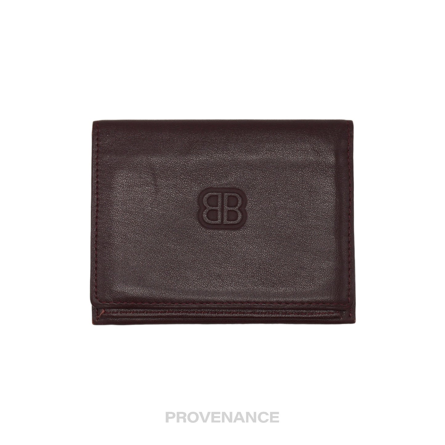 🔴 Balenciaga BB Logo Bifold Wallet - Deep Burgundy