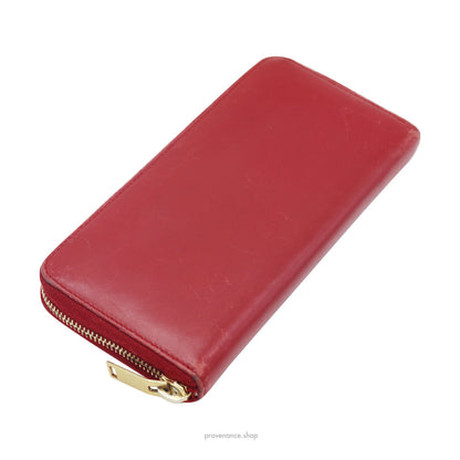 🔴 SLP Zip Long Wallet - Poppy Red Leather