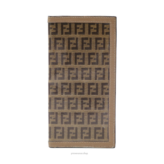 🔴 Fendi Long Wallet - Micro FF Zucca Glace