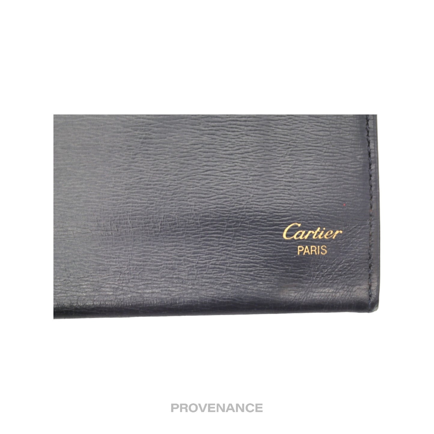 🔴 Cartier Saphir Cardholder Wallet - Navy Blue Leather