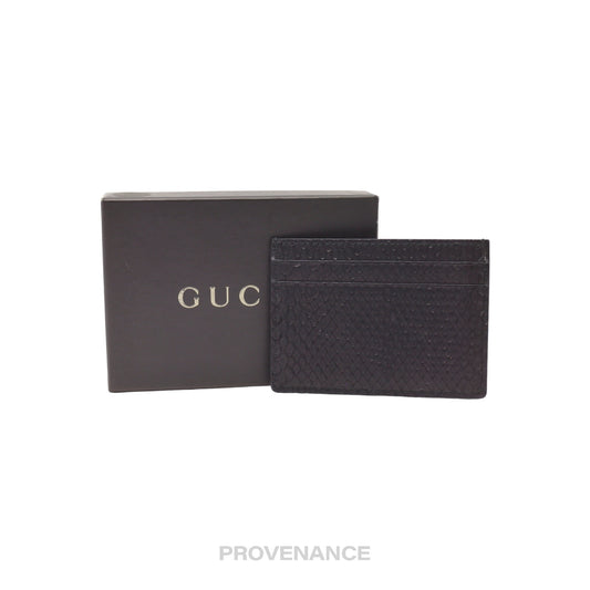 🔴 Gucci Card Holder Wallet - Black Snakeskin