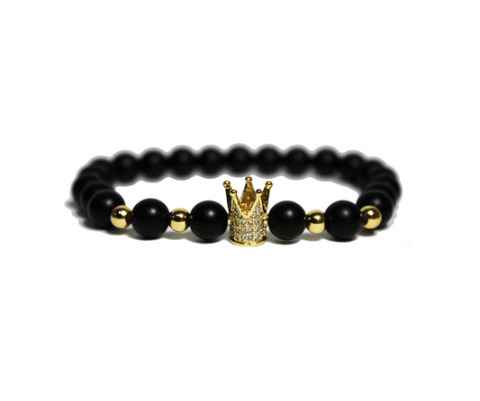 Bracelet - Crown & Matte Black Onyx