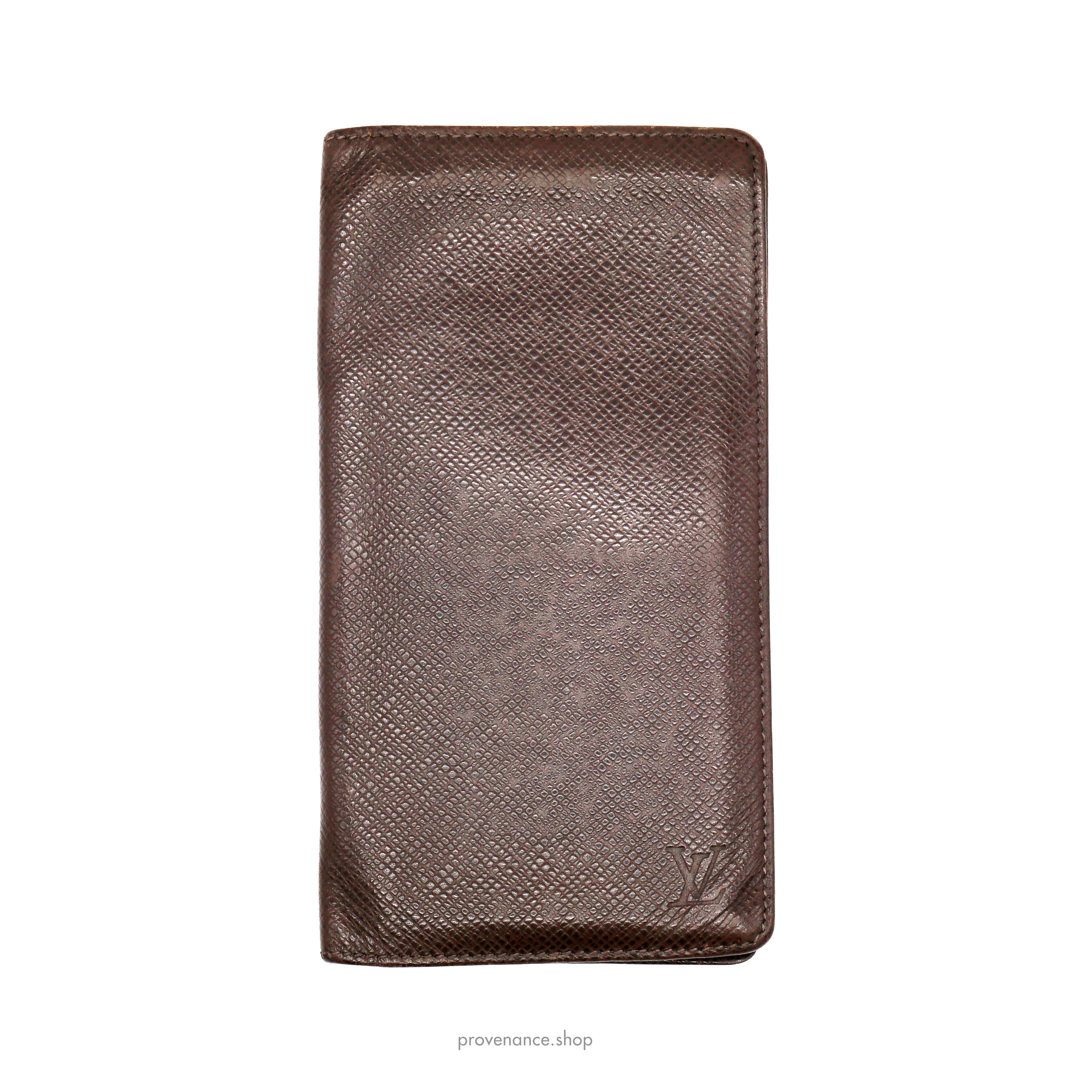 Louis Vuitton Brazza Long Wallet - Grizzli Taiga Leather