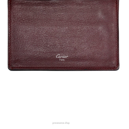 Cartier Pocket Organizer Wallet - Black & Burgundy Leather