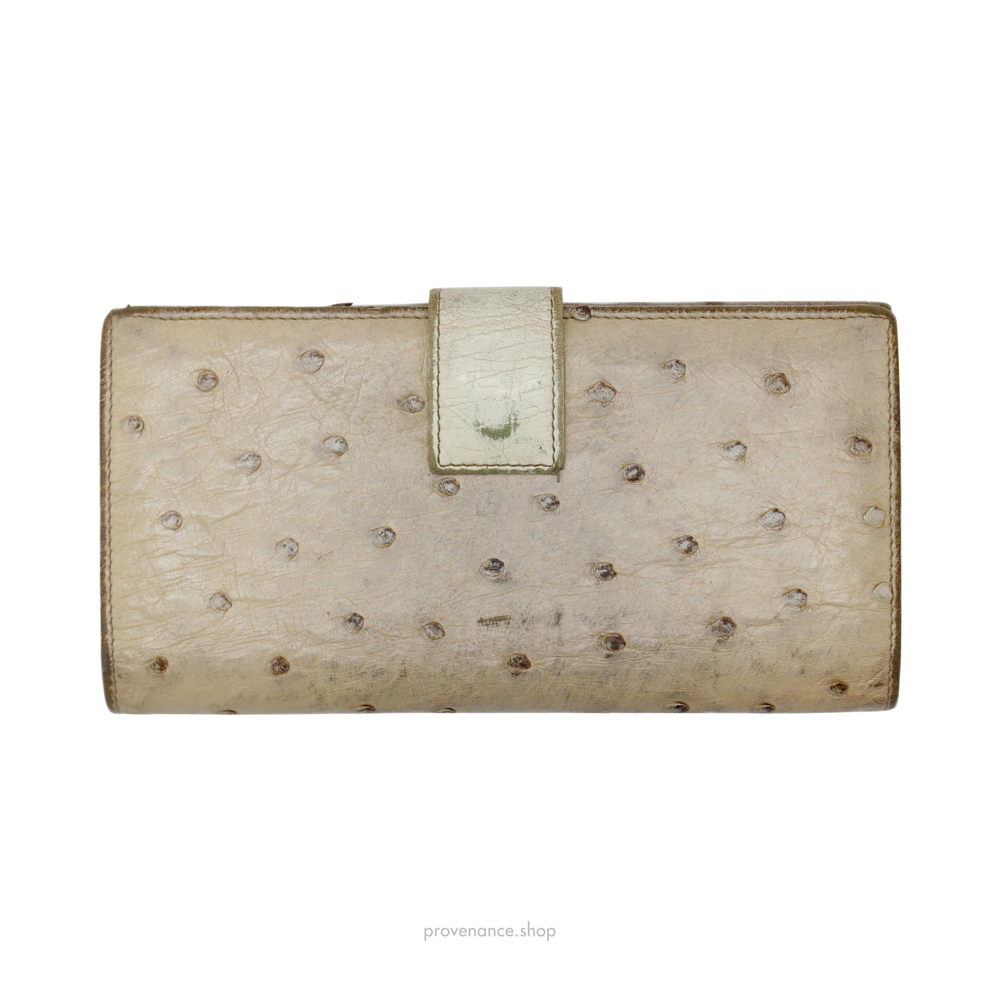 Gucci Horsebit Long Wallet - Ivory Ostrich Leather