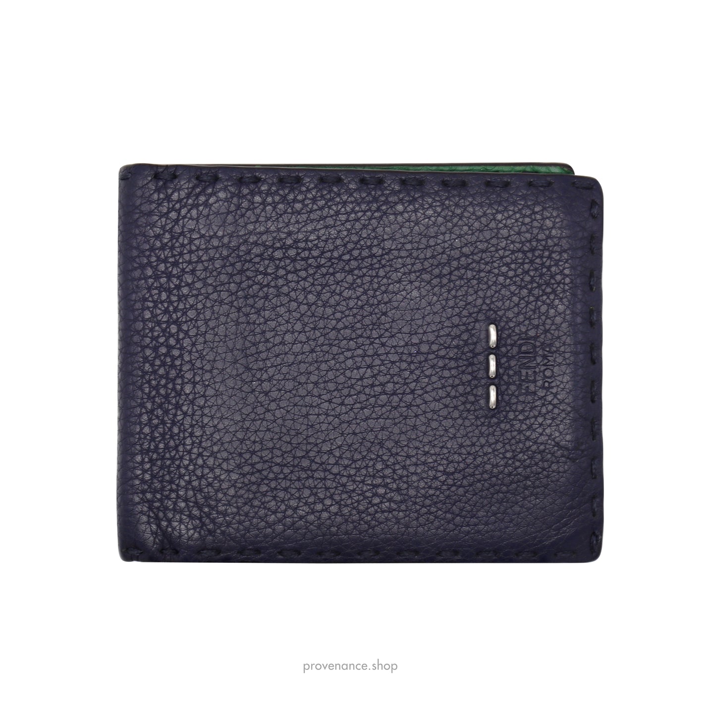 Fendi Selleria Horizontal Wallet - Navy Roman Leather