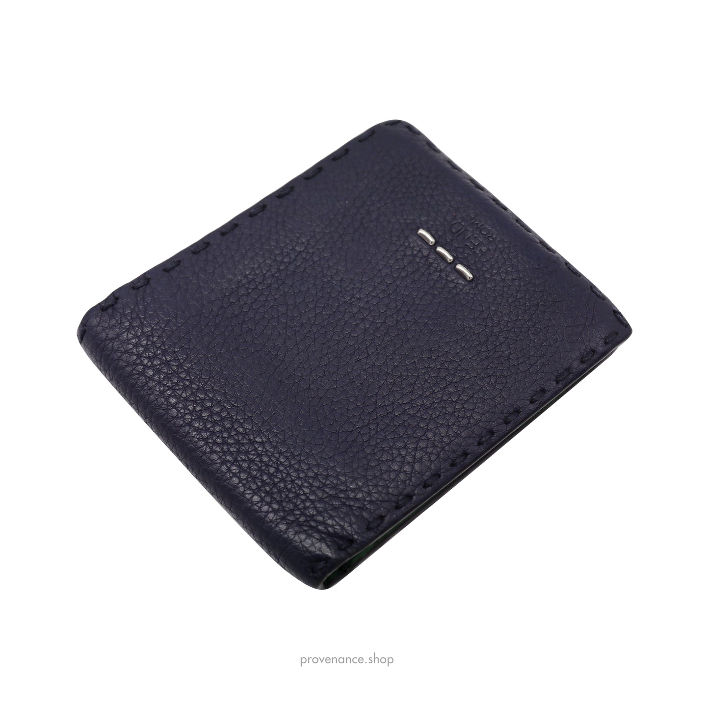 Fendi Selleria Horizontal Wallet - Navy Roman Leather