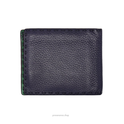 Fendi Selleria Horizontal Wallet - Navy Roman Leather