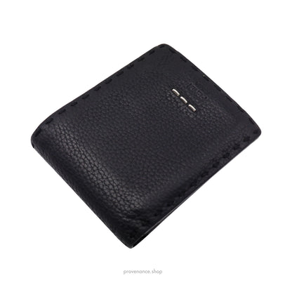 Fendi Selleria Horizontal Wallet - Black Roman Leather