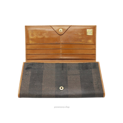 Fendi Pequin Striped Long Wallet