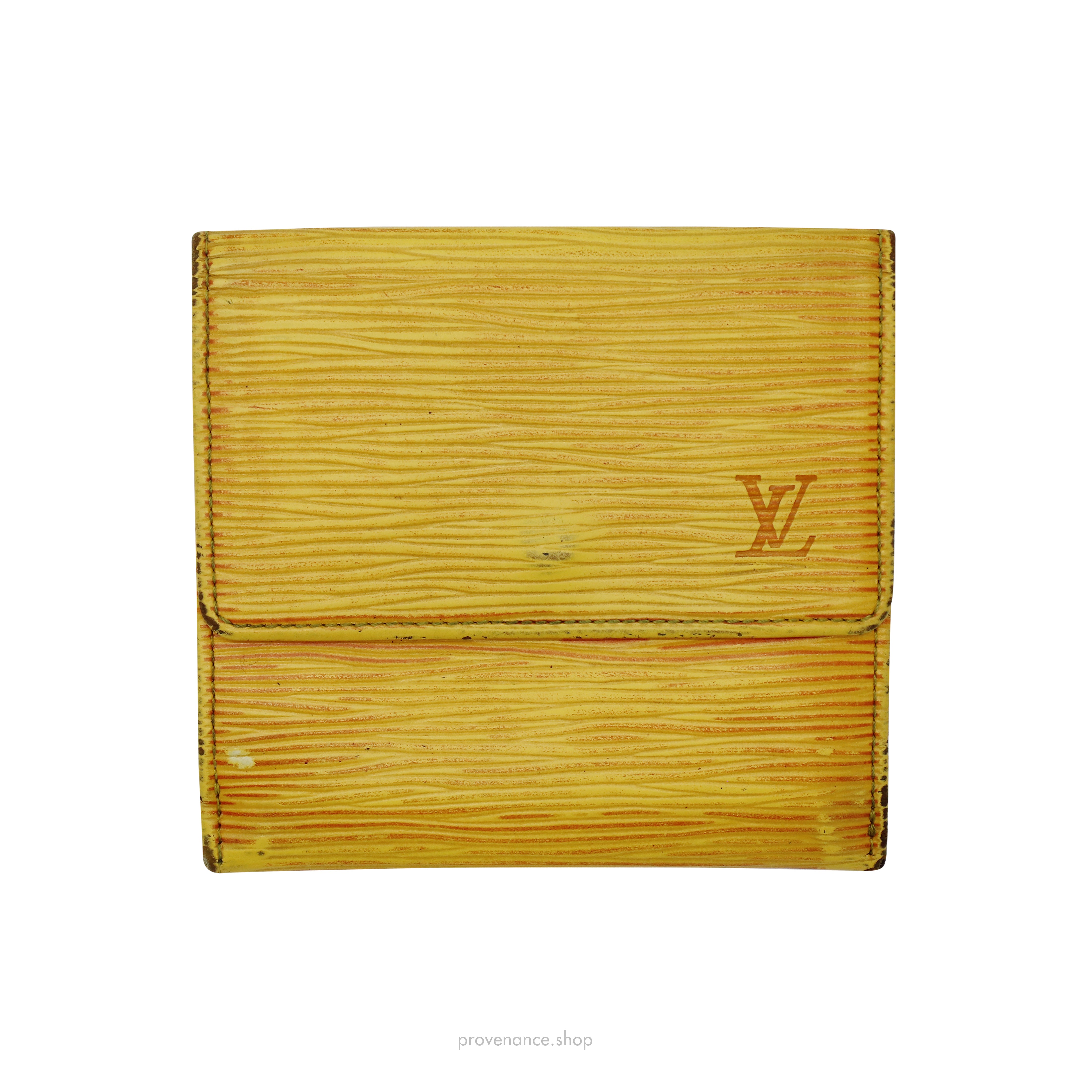 Louis Vuitton Elise Trifold Wallet in Tassil Yellow EPI Leather