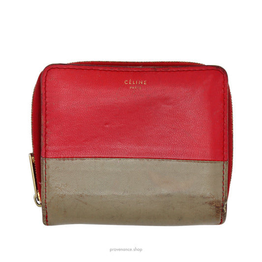 Celine Compact Wallet - Red/Taupe