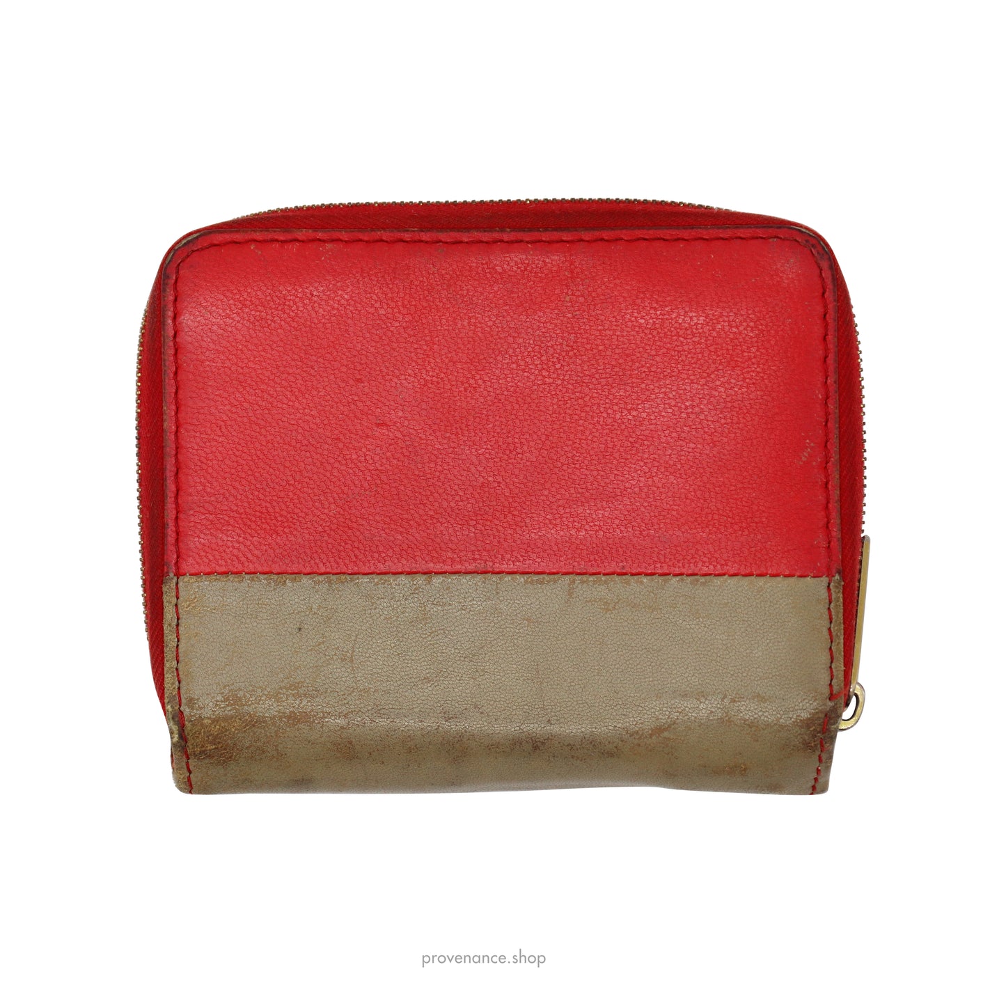 Celine Compact Wallet - Red/Taupe