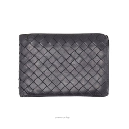 Bottega Veneta Bifold Wallet - Black Intrecciato Leather