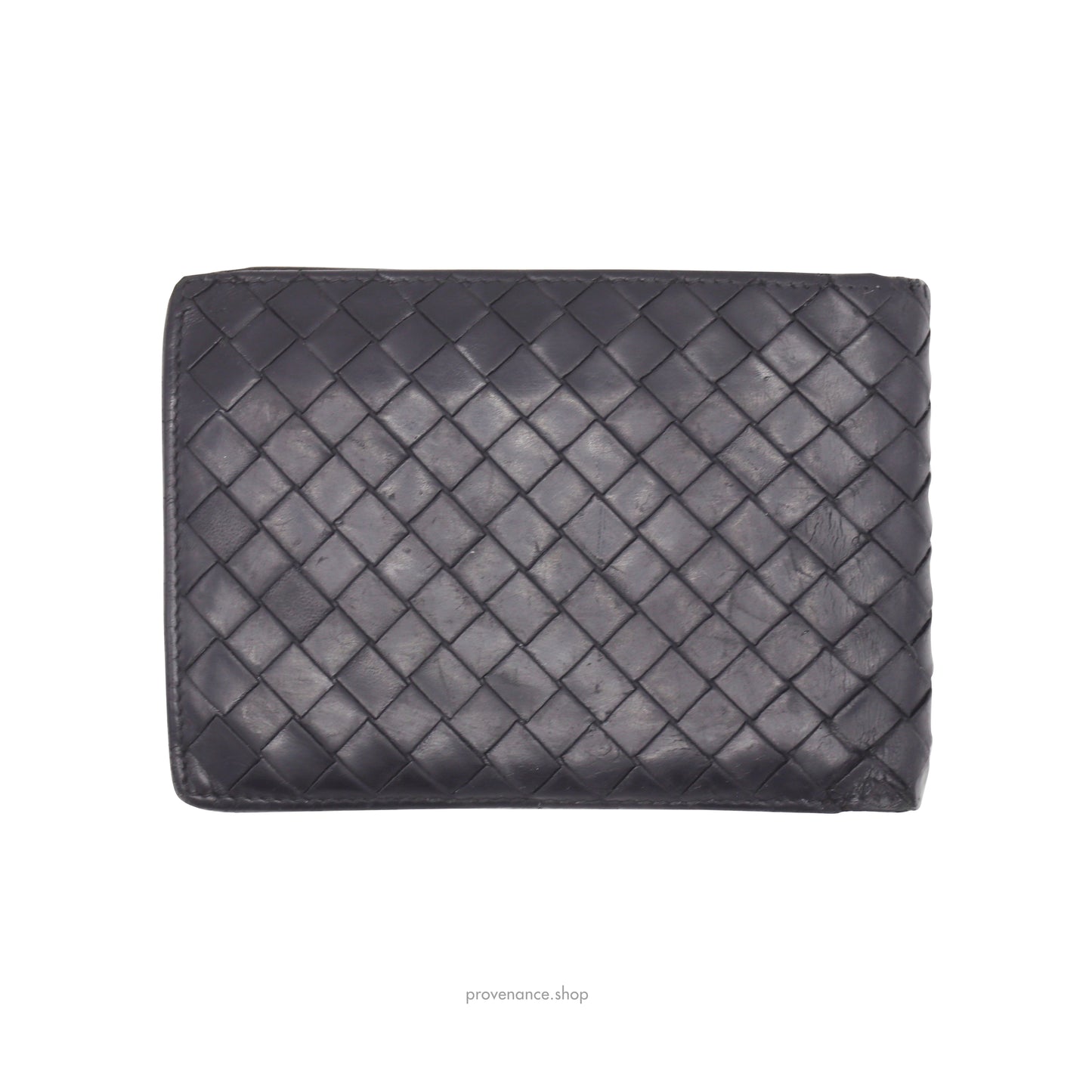 Bottega Veneta Bifold Wallet - Black Intrecciato Leather