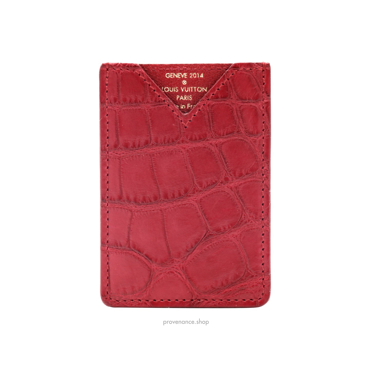 Louis Vuitton Genève Card Holder Wallet - Red Alligator Leather