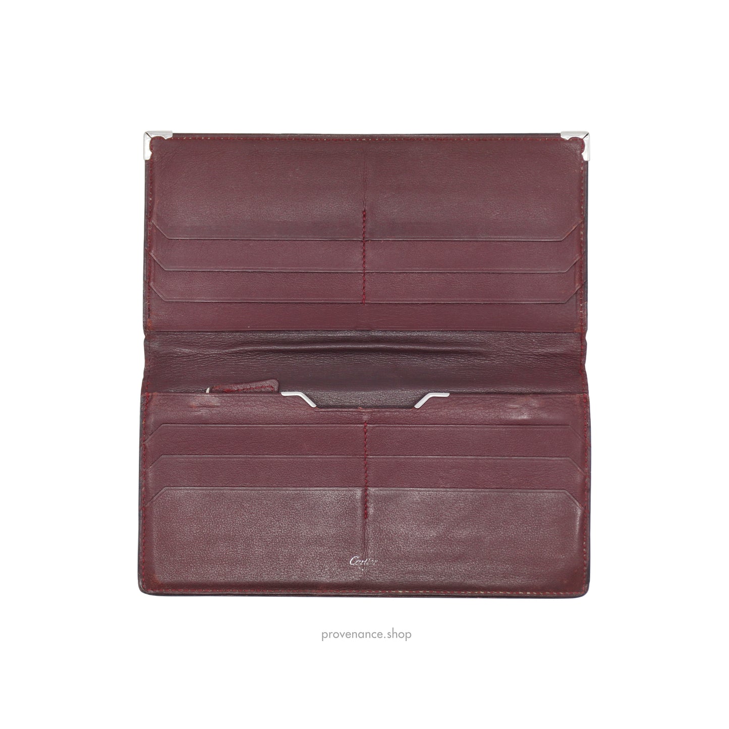 Cartier Long Wallet - Black & Burgundy Leather