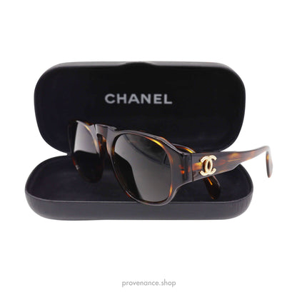 Chanel Double CC Sunglasses - Brown Tortoise - 01452