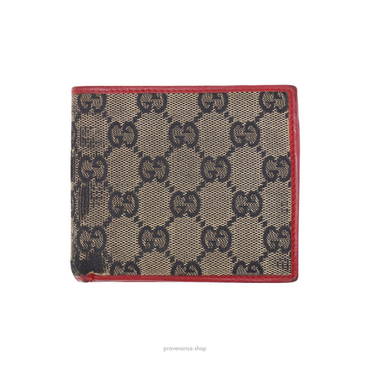 Gucci GG Canvas Bifold Wallet - Red