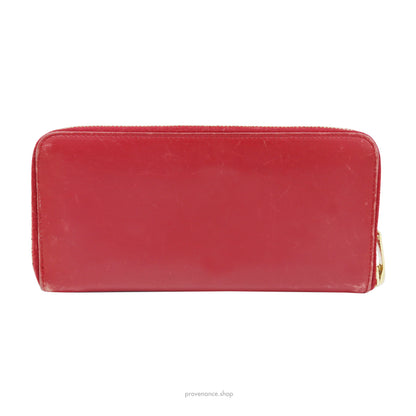 SLP Zip Long Wallet - Poppy Red Leather