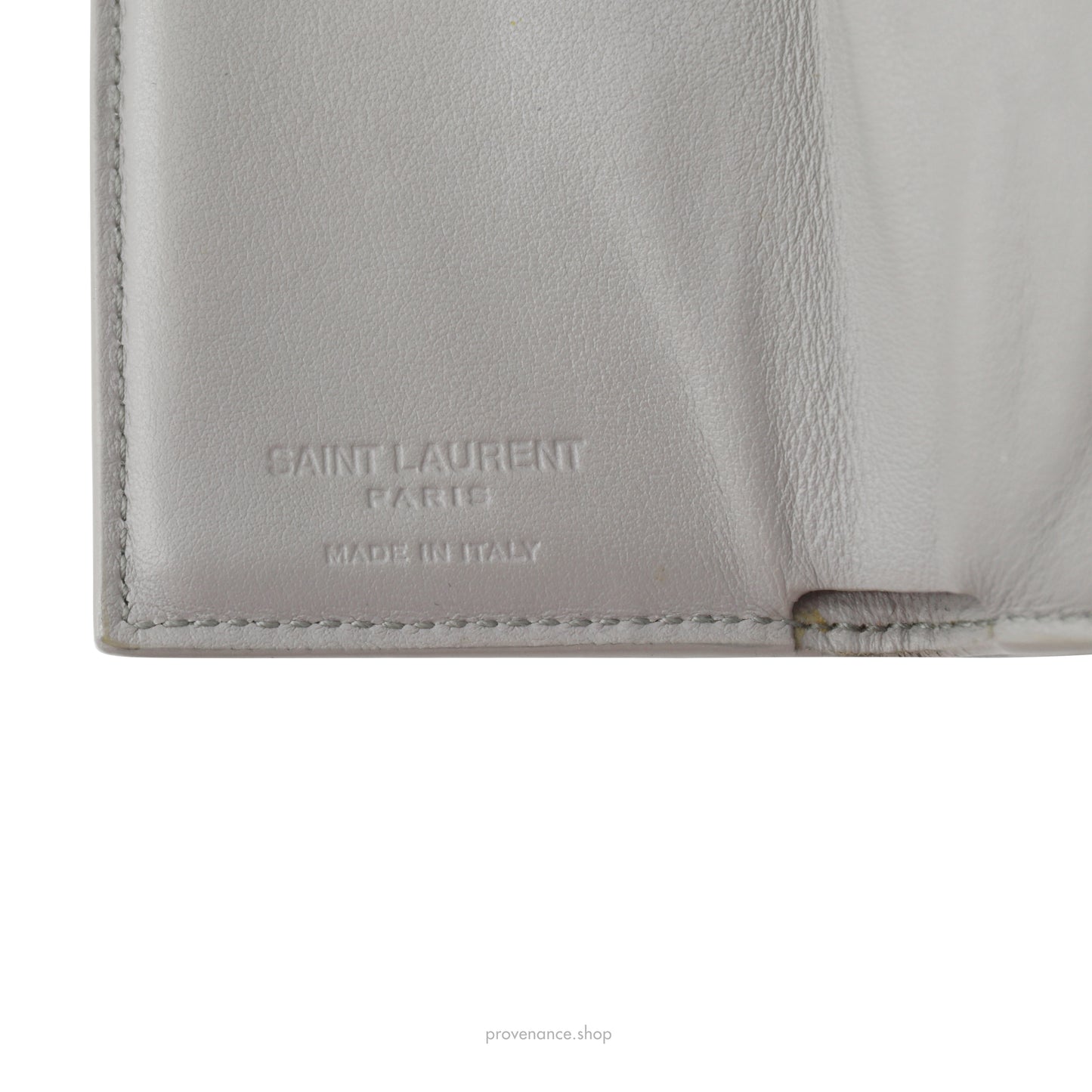 SLP Compact Snap Card Wallet - Gray Croc Leather