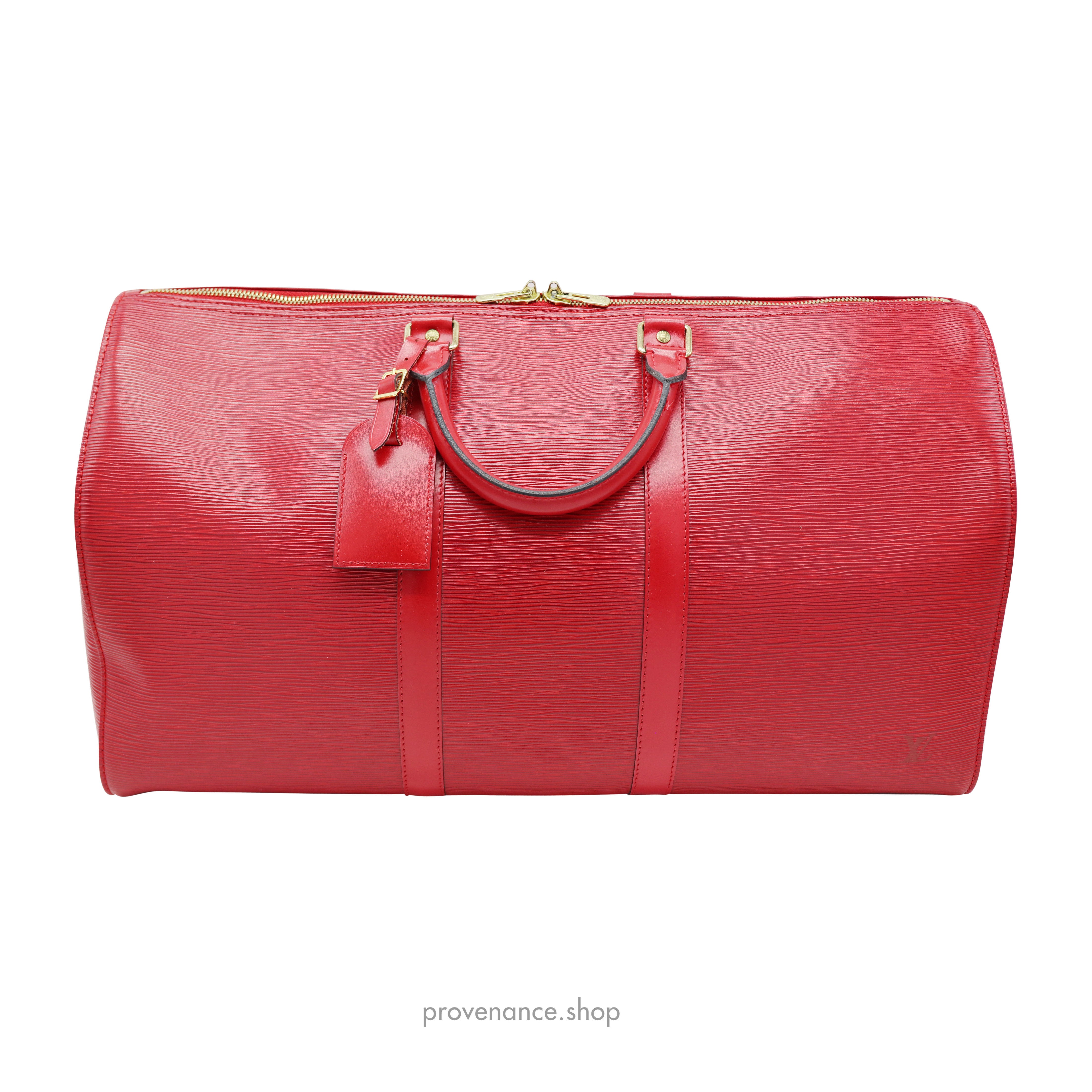 Louis Vuitton Keepall 50 Bag - Red Epi Leather – PROVENANCE