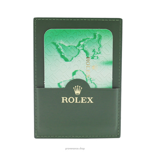 Rolex Card Holder Wallet - Green Leather