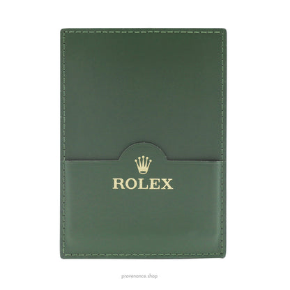 Rolex Card Holder Wallet - Green Leather