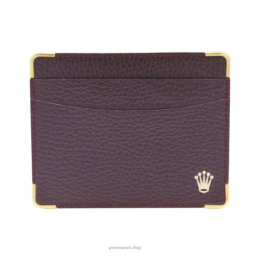 Rolex Card Holder Wallet - Grained Acajou Leather