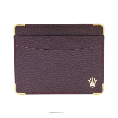 Rolex Card Holder Wallet - Grained Acajou Leather