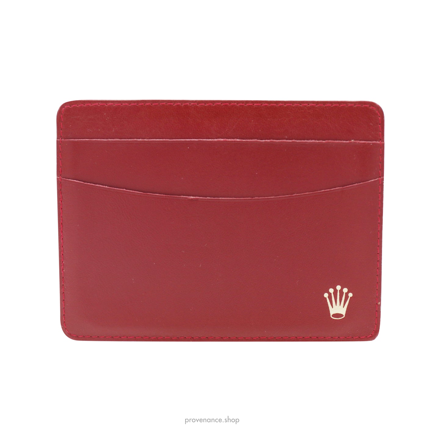 Rolex Card Holder Wallet - Red Leather