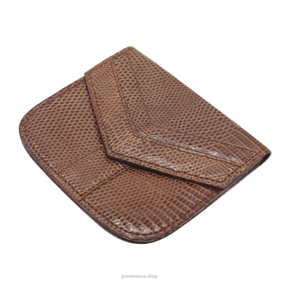 Yves Saint Laurent Lizard Coin Wallet - Brown