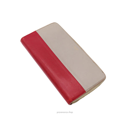 Celine Multifunction Zip Wallet - Grey/Red