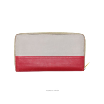 Celine Multifunction Zip Wallet - Grey/Red