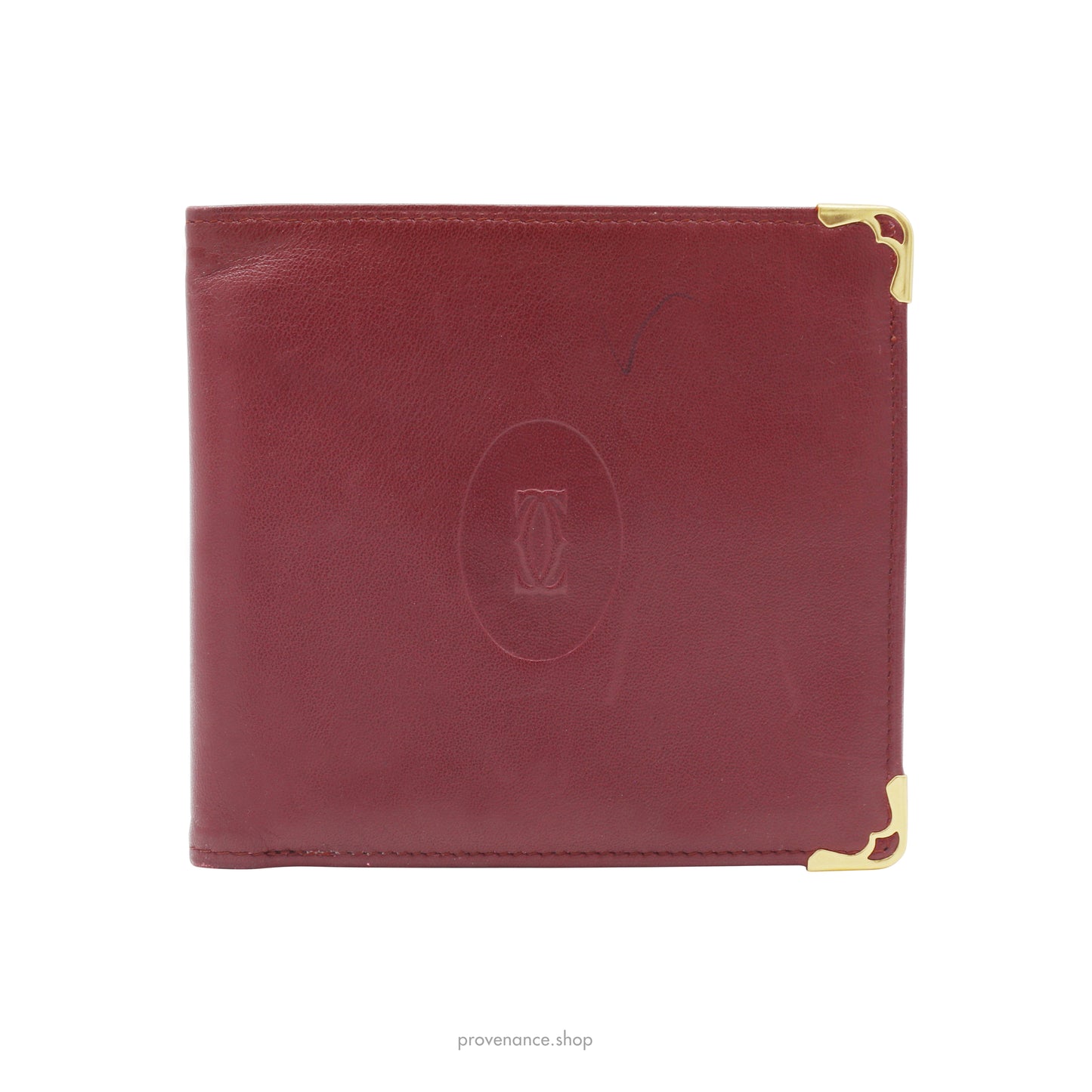 Cartier Bifold Wallet - Burgundy Calfskin Leather