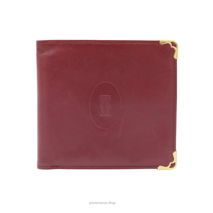 Cartier Bifold Wallet - Burgundy Calfskin Leather