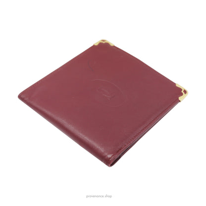 Cartier Bifold Wallet - Burgundy Calfskin Leather