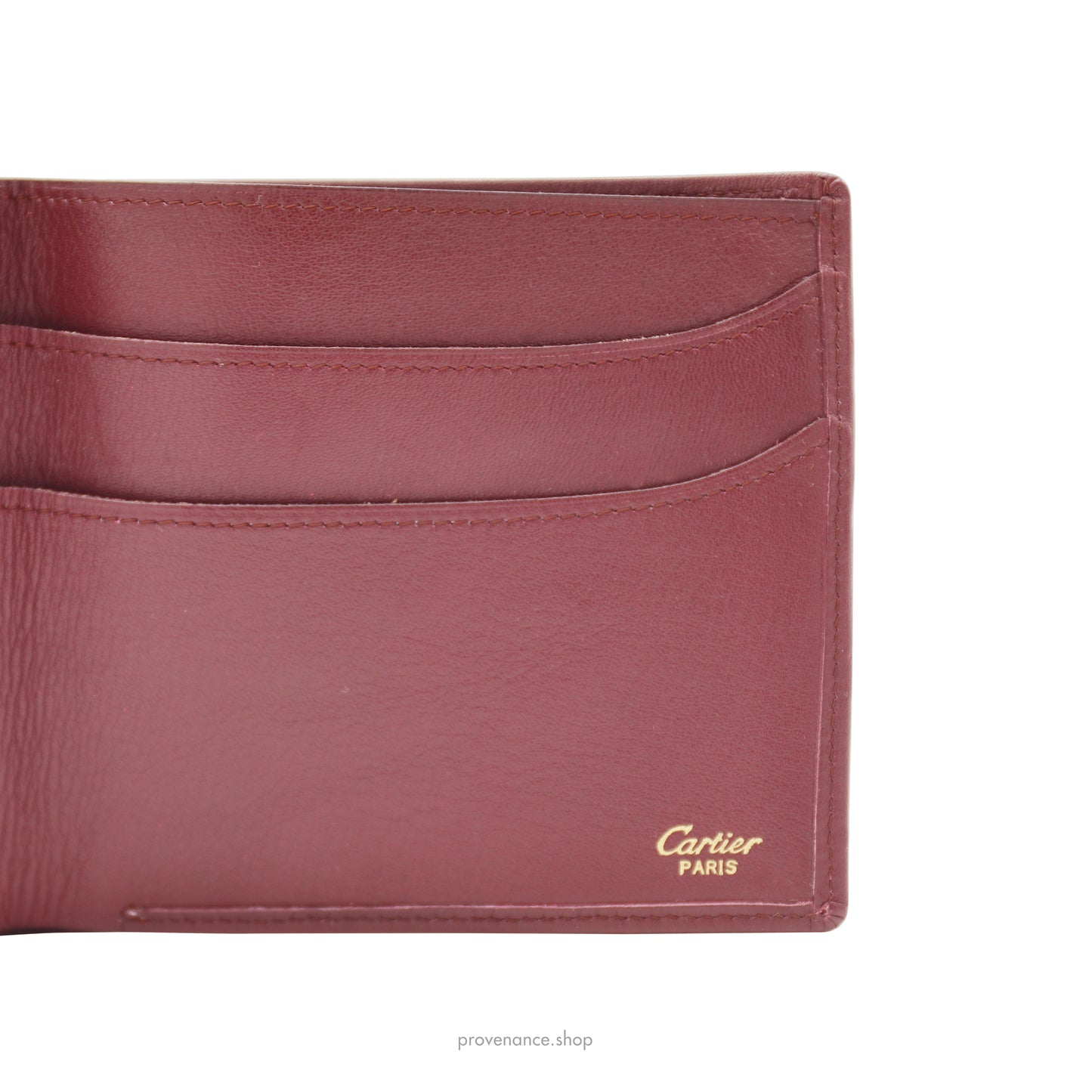 Cartier Bifold Wallet - Burgundy Calfskin Leather