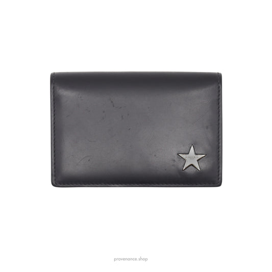Givenchy Star Card Holder Wallet - Black Leather