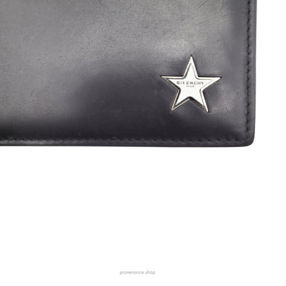 Givenchy Star Card Holder Wallet - Black Leather