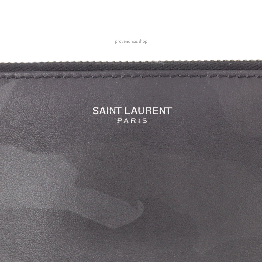 Saint Laurent Paris SLP Zipped Pouch - Shadow Camo