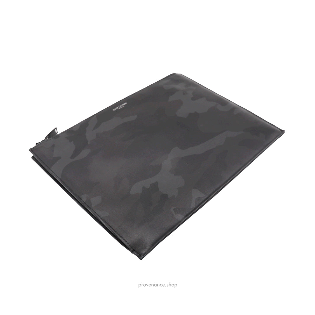 Saint Laurent Paris SLP Zipped Pouch - Shadow Camo