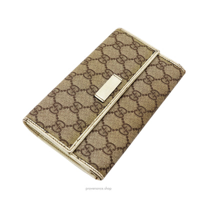 Gucci Long Wallet - GG Supreme Brown/White