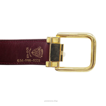 Gucci Tang Belt - Burgundy Crocodile Leather